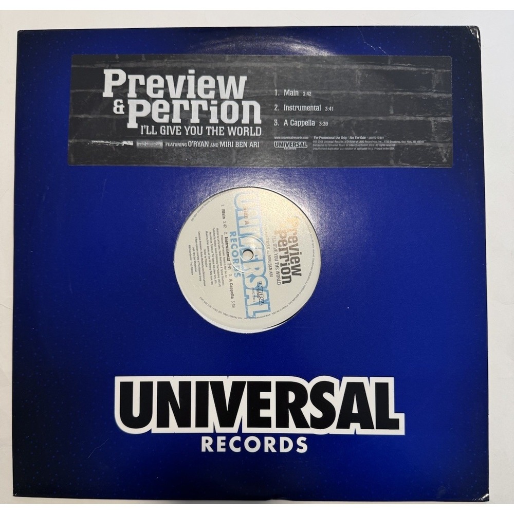 Preview & Perrion – I'll Give You The World 2004 UNIR212441 Promo 33 12" EX/EX